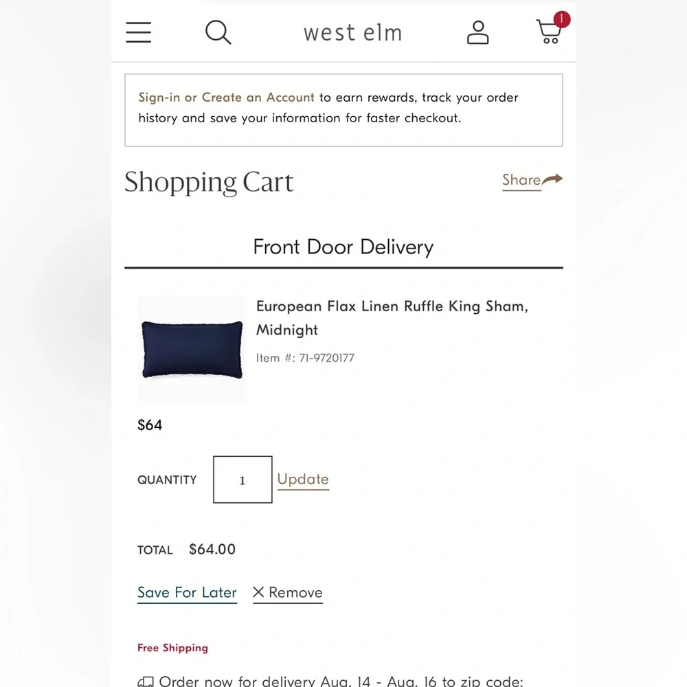 West Elm European Flax Linen Ruffled King Shams 2 sets of 2